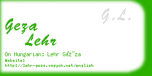 geza lehr business card